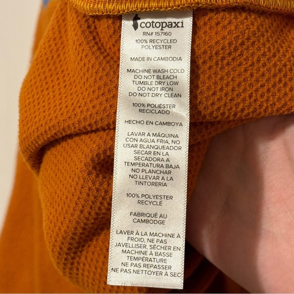 Cotopaxi Abrazo Half-Zip Fleece Jacket Men’s Size Medium Blue Orange Sweater - Picture 9 of 9